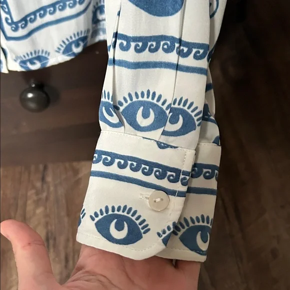 Rachel Zoe Blue and White Blouse - Picture 4 of 4